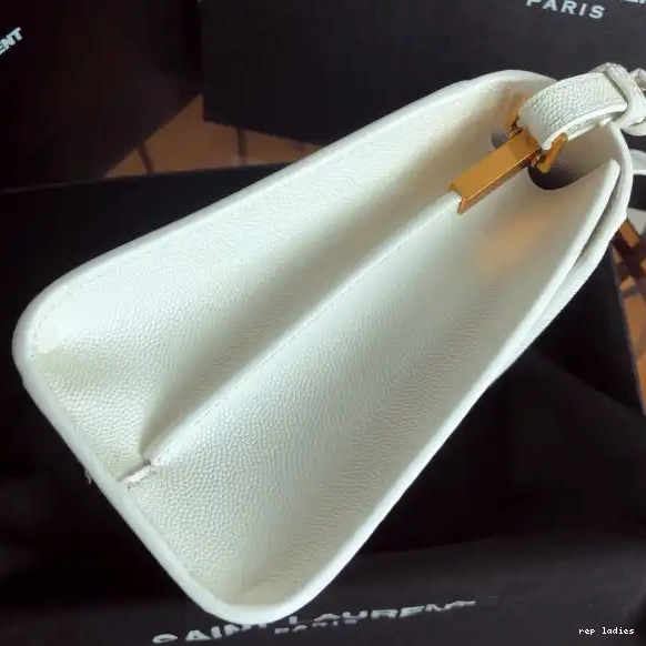 Repladies REP MINI DE BAG LEATHER TOP POUDRE YSL CASSANDRA EMBOSSED GRAIN IN HANDLE 0522